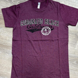 CRO 020 Coronado CA, Beach Maroon Adult T-Shirt