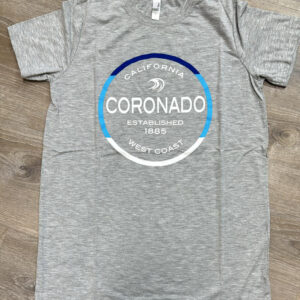 CRO 022 Coronado CA, Grey West Coast Waves Adult T-Shirt