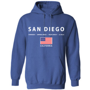 AH 5020 SD Flag CA Cool Blue Adult Hoodie