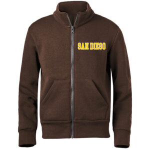 YHZ 6007 San Diego Youth Brown Hi Neck Zipper Hoodie