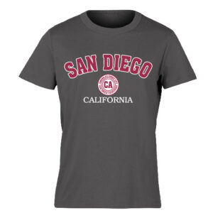 AET 1213 SD, America's Finest City CA Emb Charcoal Adult T- Shirt