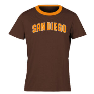 AET 1217 San Diego D-1 Emb Brown Adult T- Shirt