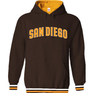 AEH 4008 San Diego/City Name Brown Adult Embroidery Hoodies