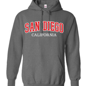 AEH 4009 San Diego California Charcoal  Adult Embroidery Hoodies