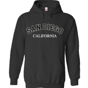 AEH 4012 San DIego California Black Adult Embroidery Hoodies