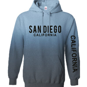 AH 5021 SD,CA D-1, CA Sleeve Dip Gray & Blue Adult Hoodie