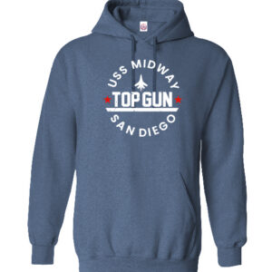 AH 5022 USS MIDWAY Top Gun SD, Heatther Navy Adult Hoodie