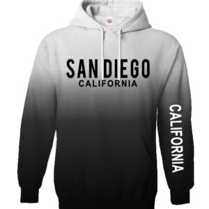 AH 5031 SD,CA D-1, CA Sleeve White & Black  Adult Hoodie