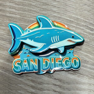 WM001 SHARK SAN DIEGO WOOD MAGNET