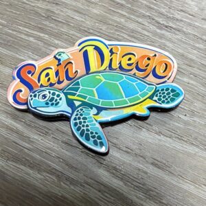 WM004 SAN DIEGO TURTLE WOOD MAGNET