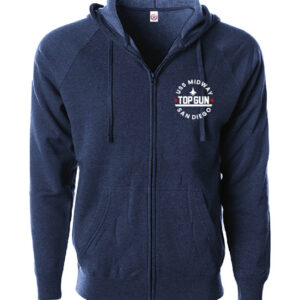 YH 6009 USS MIDWAY TOP GUN SD, Heather Navy Youth Zipper Hoodie