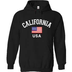 YT 6010 California USA Flag Black Youth Hoodie