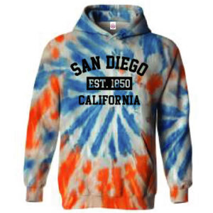 YT 6011 SD, Est. 1850, Tie Dye Youth Hoodie