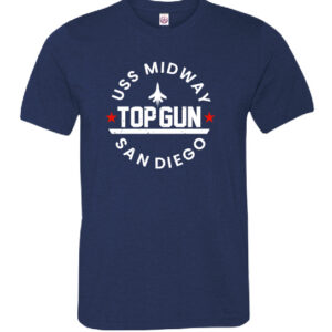 YT 7011 USS MIDWAY TOP GUN SD, Heather Navy Youth T- Shirt