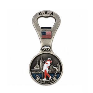 BOM 022 USA Flag & San Diego Skyline Bottle Opener Magnet