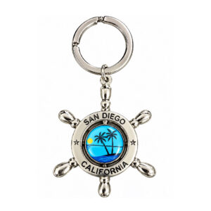 KC 008 San Diego Ship Wheel Swivel Keychain
