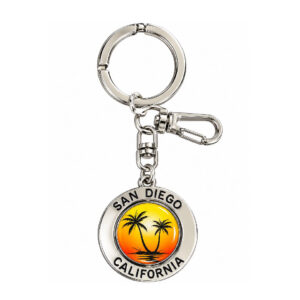 KC 037 Palm Tree Sunset swivel Keychain