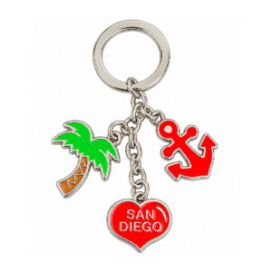 KC 094 Palm Tree Anchor & Heart Keychain