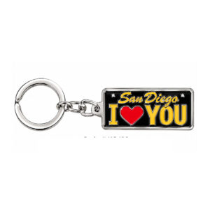 KC 120 San Diego I Love You Black & Gold Keychain