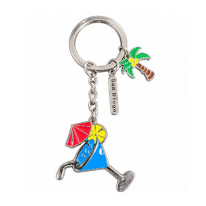 KC 303 Palm Tree & Tropical Drink Keychain