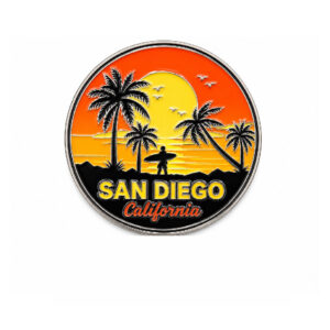 MM 036 Sunset Beach Scene with Palm Trees and Surfer