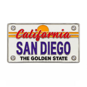 MM 034 California License Plate Design with San Diego Text sun and the Golden State