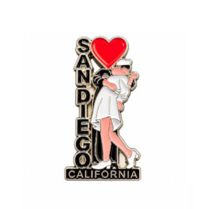 MM 014 Iconic Kissing Sailor Design with San Diego California text & Heart