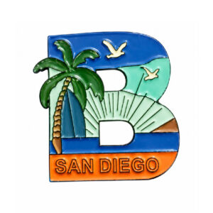 MM 105 Tropical San Diego Magnet with Palm Tree, Birds & Ocean Design