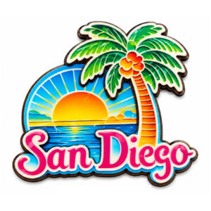 WM 002 San Diego Palm Tree Wood Magnet