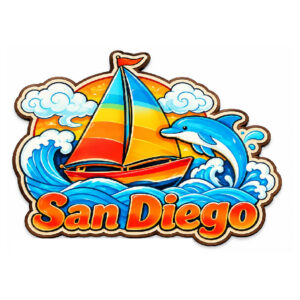 WM 007 San Diego Sailboat Wood Magnet